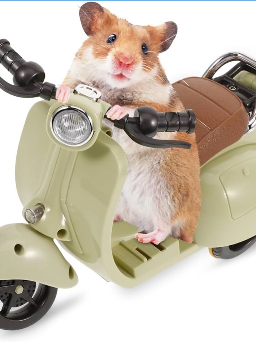 Small Pet Scooter Toy in Sage Green with Brown Seat - Unbranded